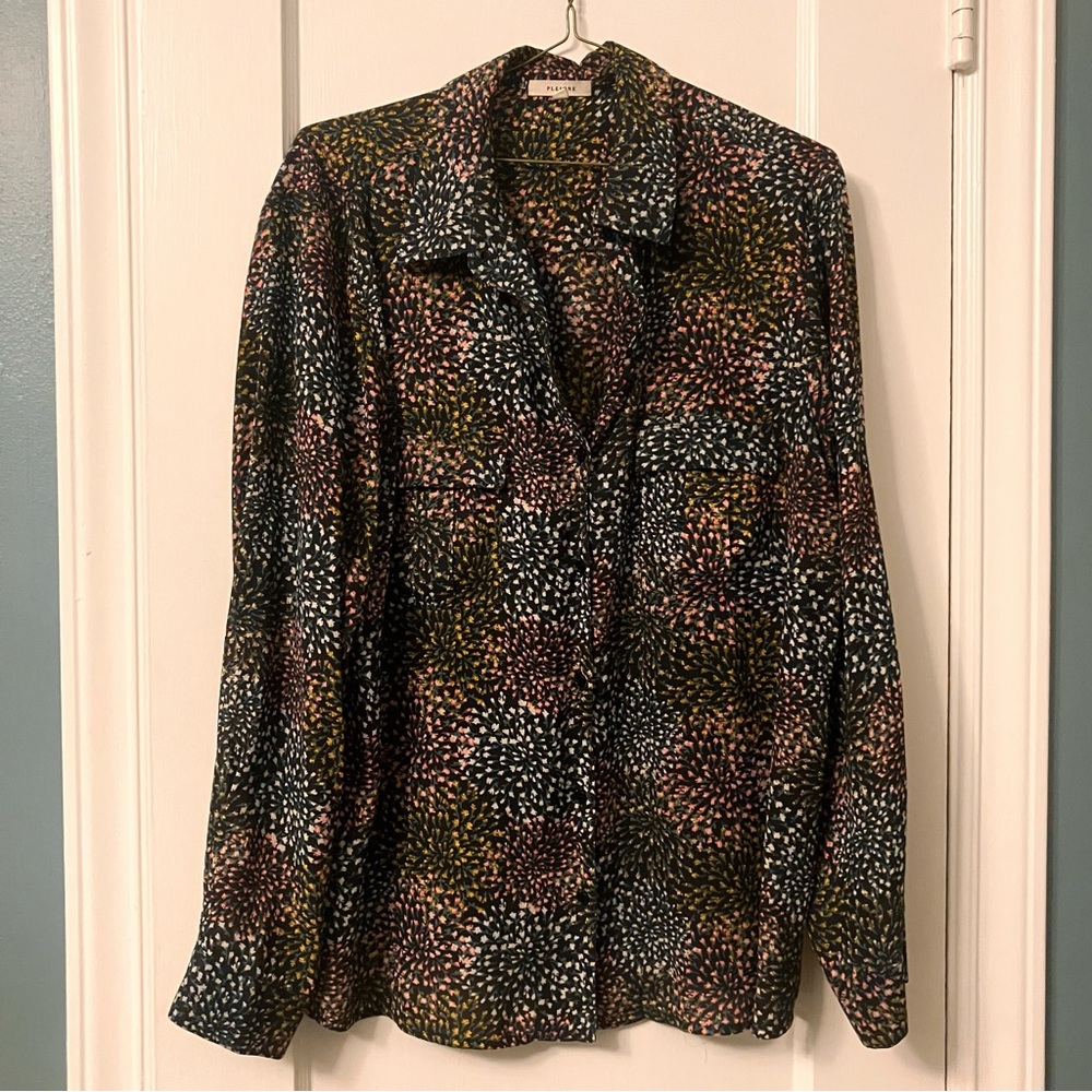Pleione floral button down top